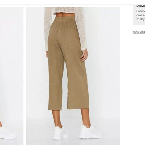 NASTY GAL Is It Crop In Here     Linen Drawstring Pants Small S - Picture 4 of 7